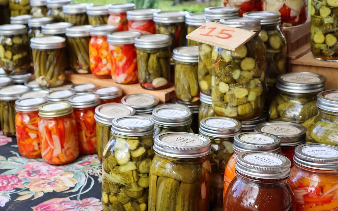 clear glass jars with candies