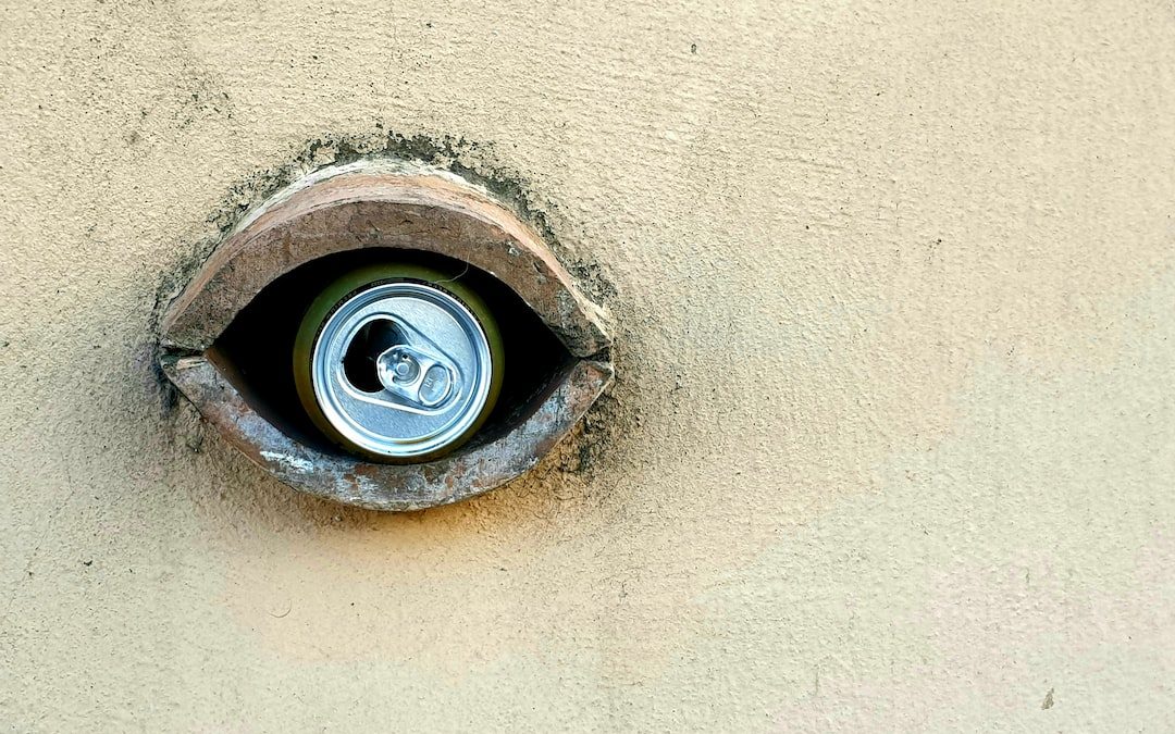 a close up of a hole in a wall