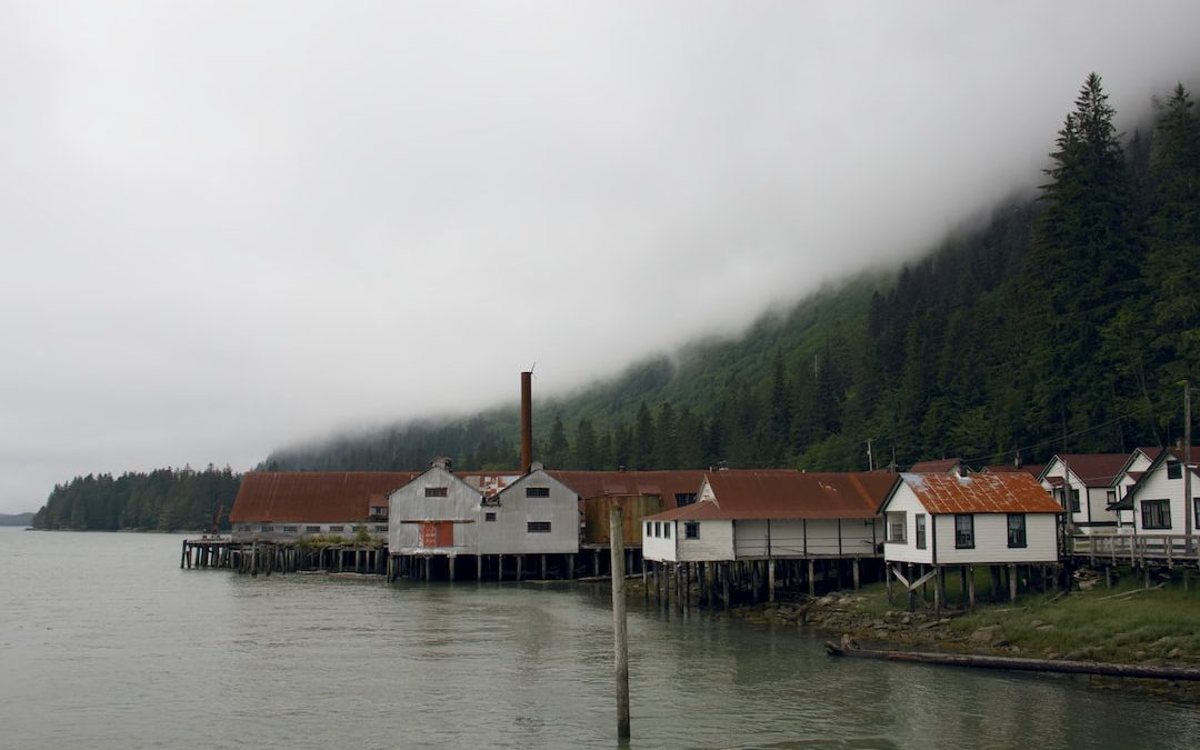 a group of buildings next to a body of water