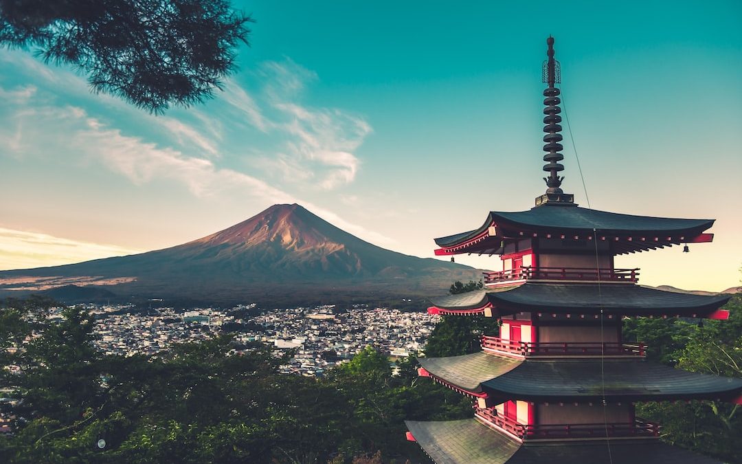 mountain near city