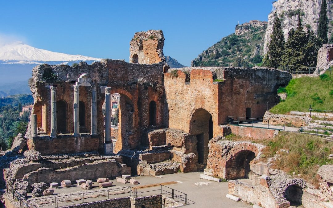 the ruins of the ancient city of pompei