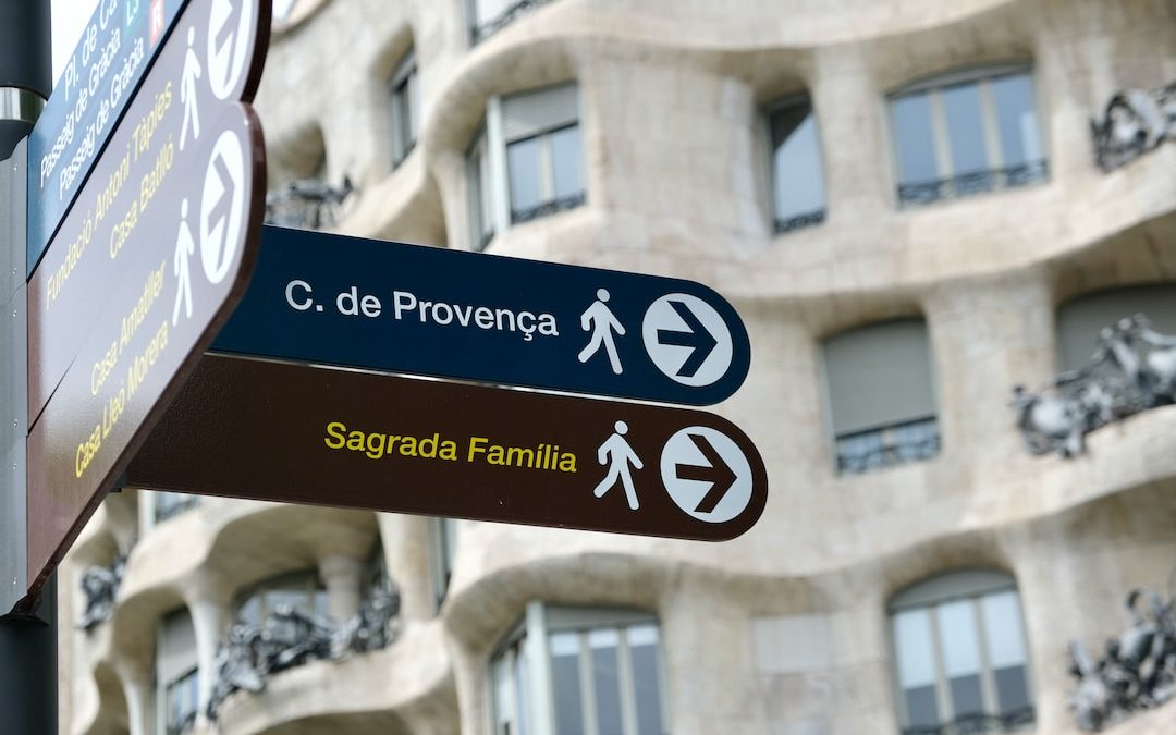 brown and white street sign