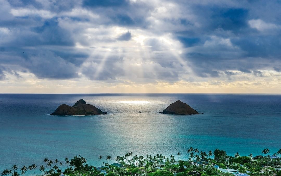 aerial island and beaches