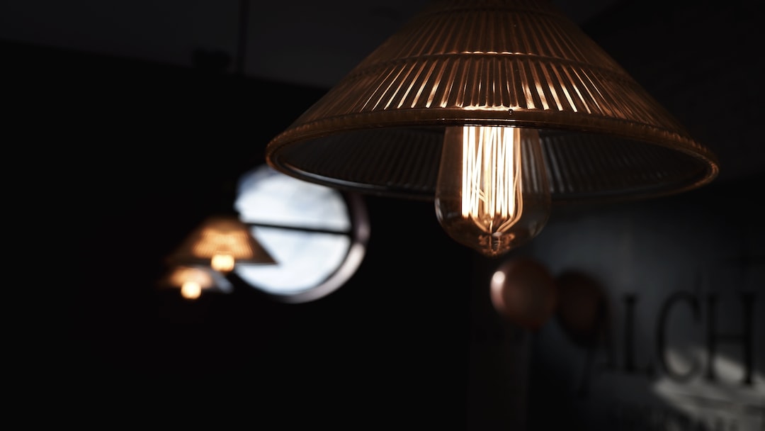 brown and black pendant lamp