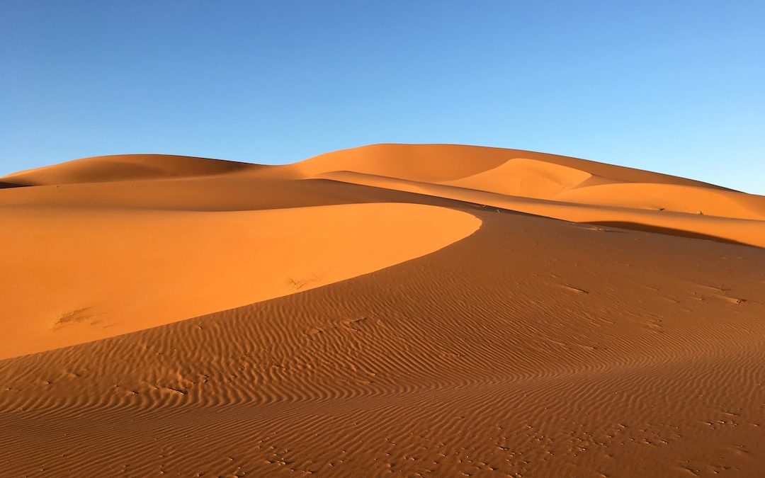 brown desert under blue sky