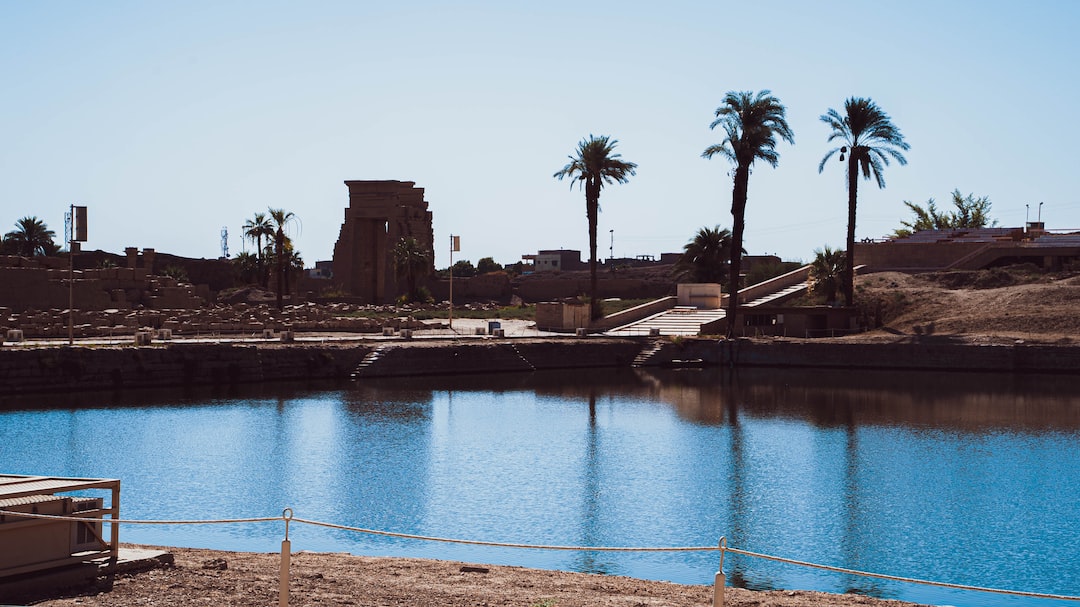 a body of water with trees and buildings in the background