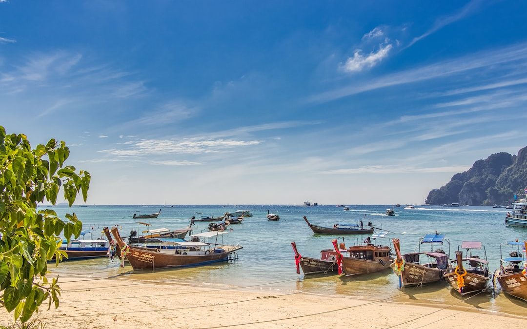 white and brown boat on sea shore during daytime