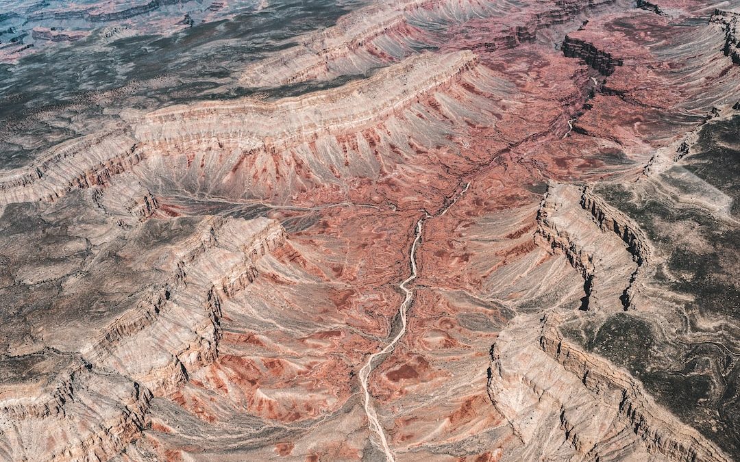 aerial photography of brown rock mountain