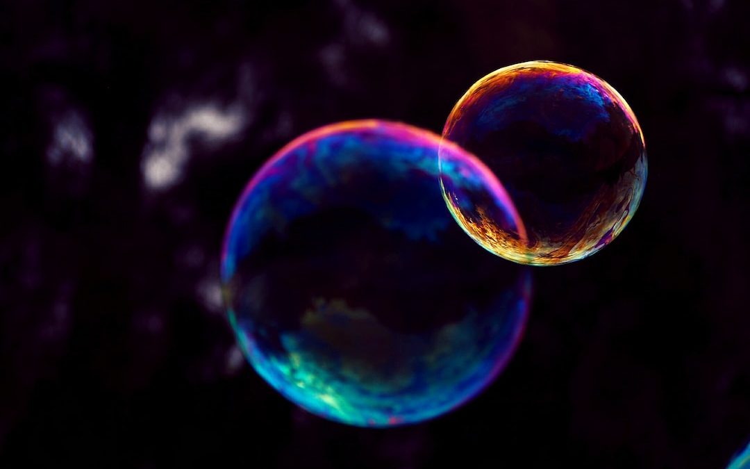 closeup photo of two bubbles