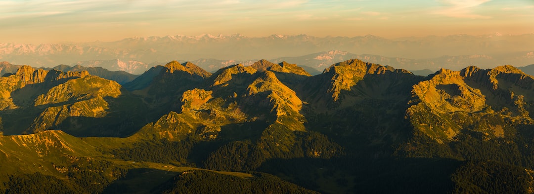 aerial view of green mountains