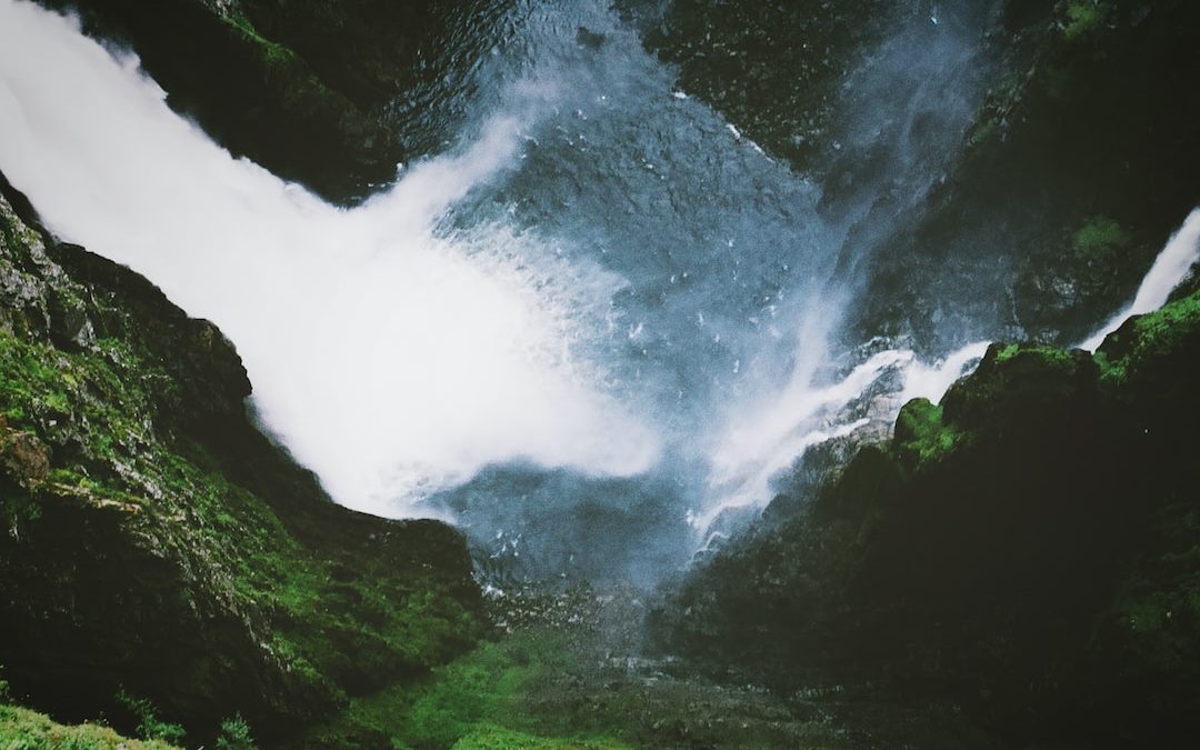 aerial photo of waterfall