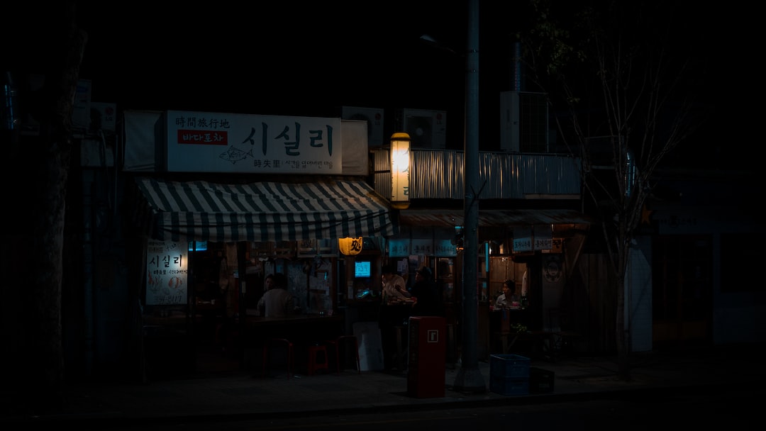 a restaurant at night