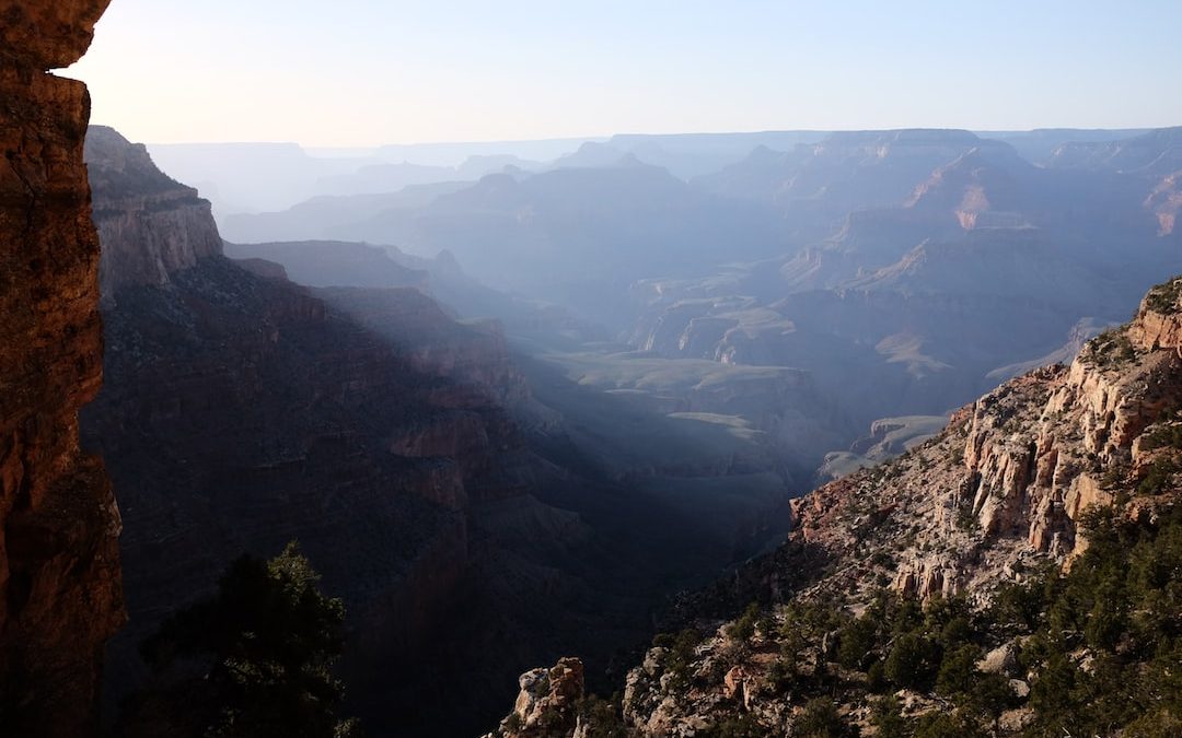 a view of a canyon from a high point of view