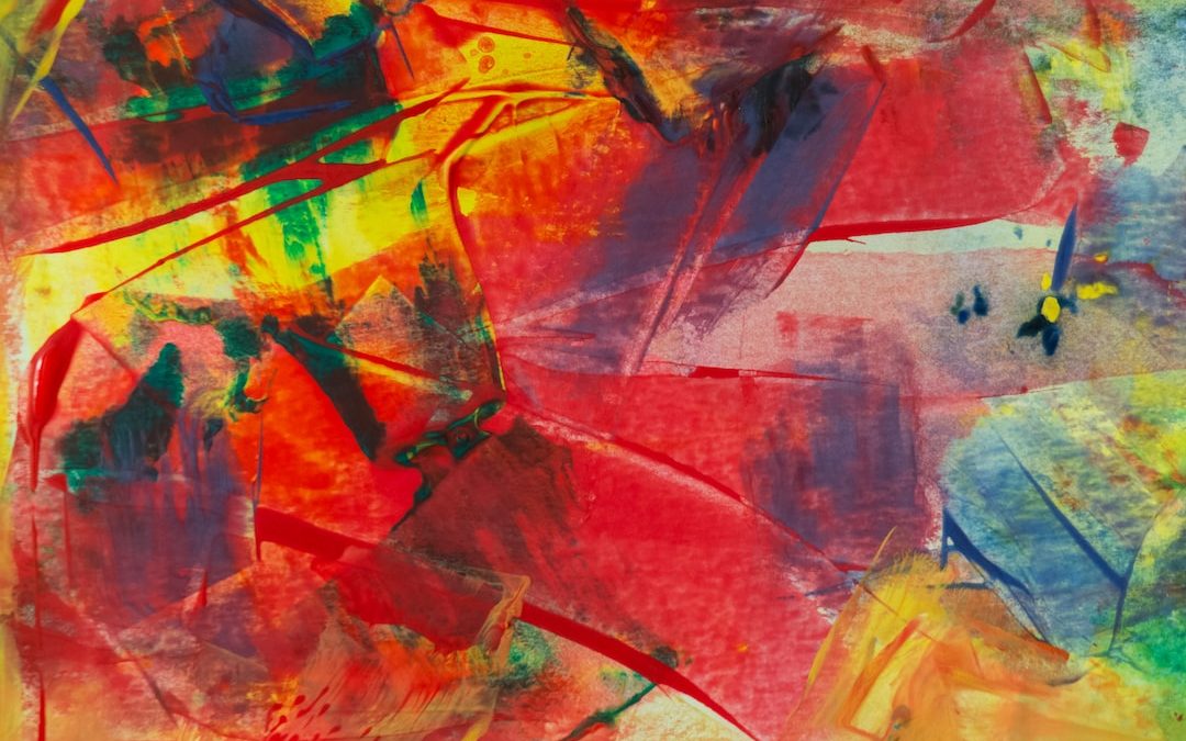 red yellow and blue abstract painting