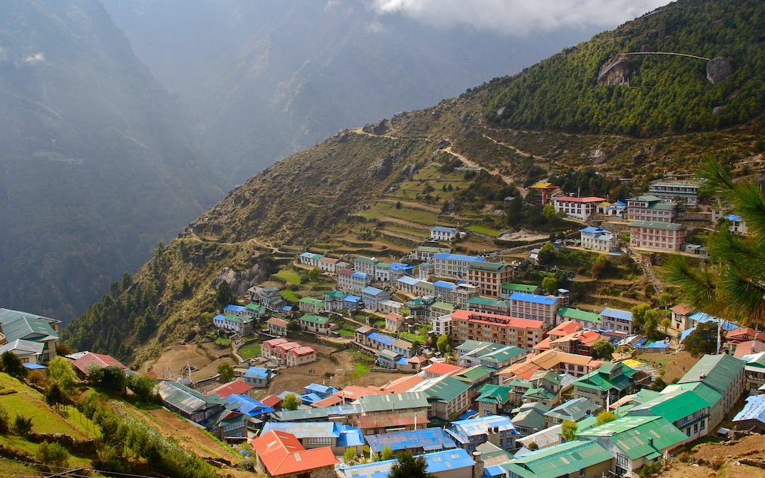 aerial photography of community on mountain