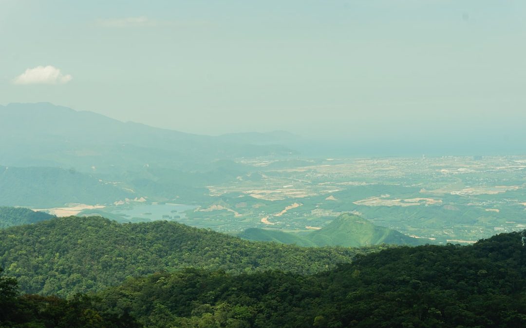 a view of a city from a hill