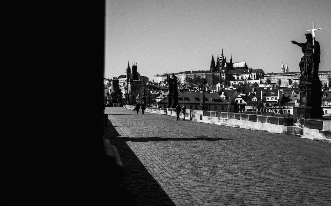 people walking on the street in grayscale photography