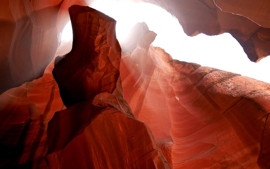 red rock formation low angle photography