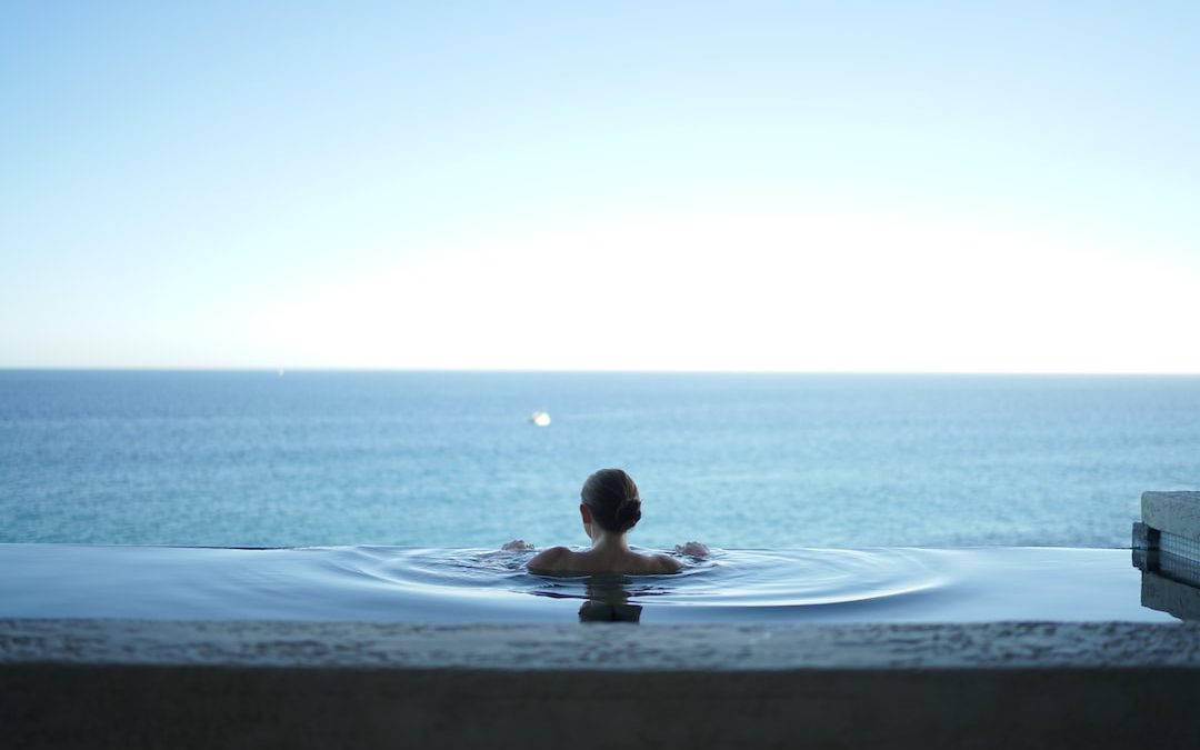 woman in water pool