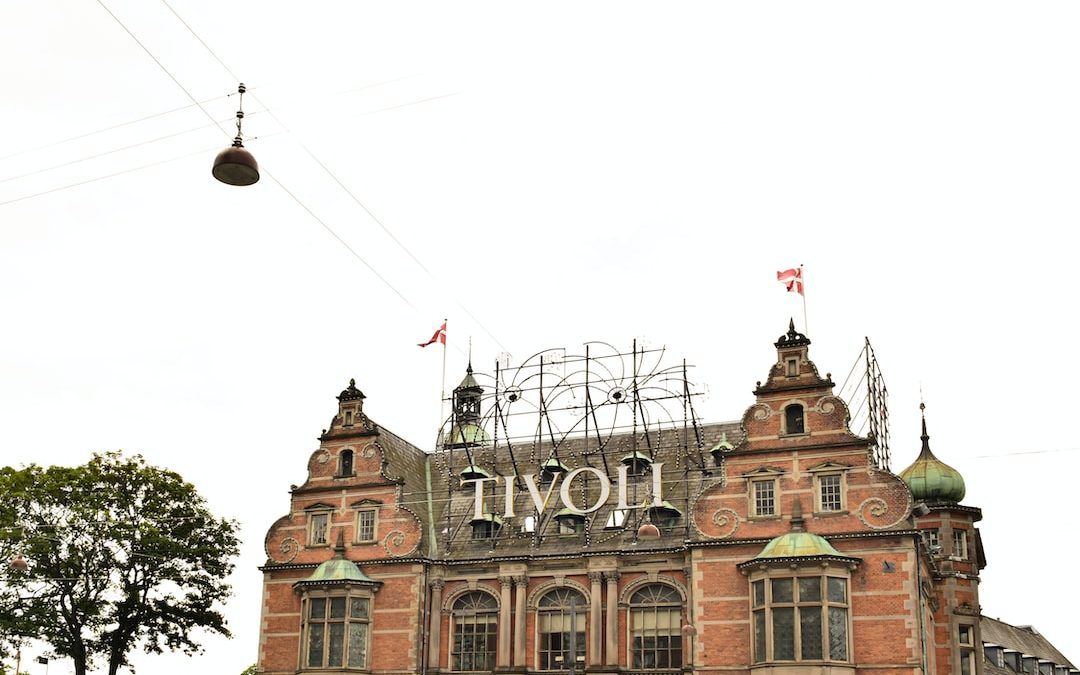 a large building with a sign on top of it