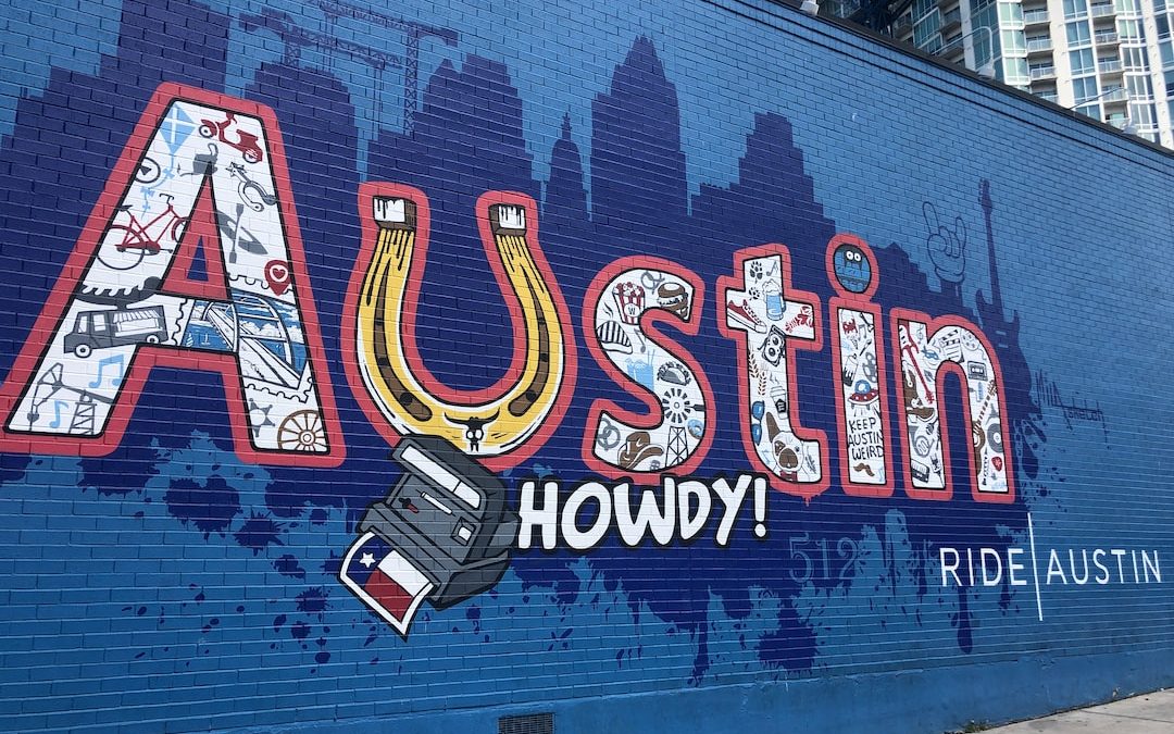 Austin Howdy graffiti wall art