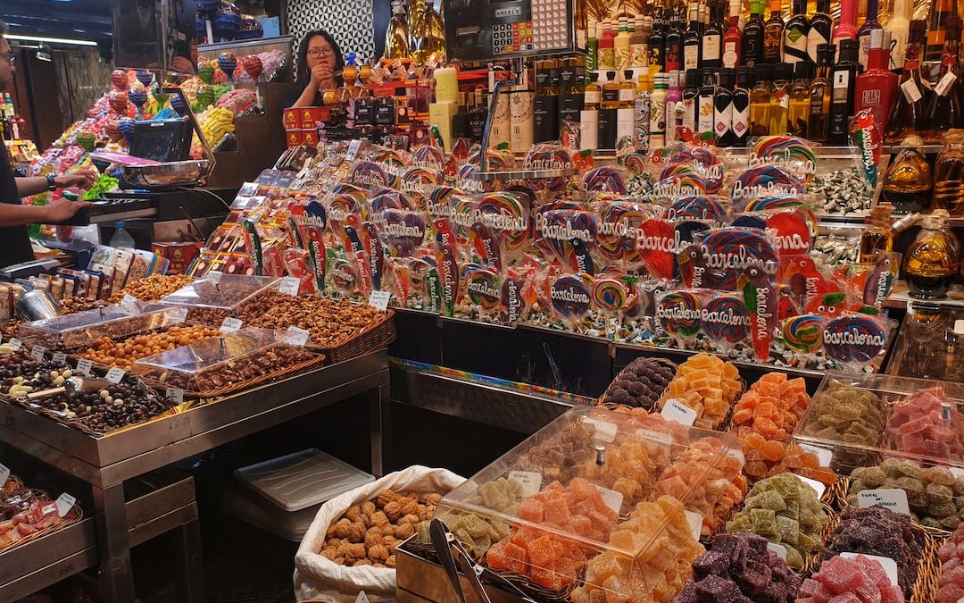 a market with various foods