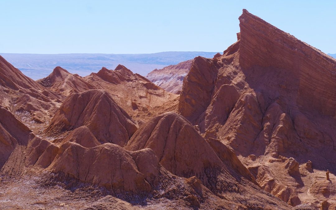 a group of mountains in the middle of a desert