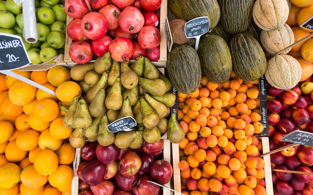 top view photo of produce stand