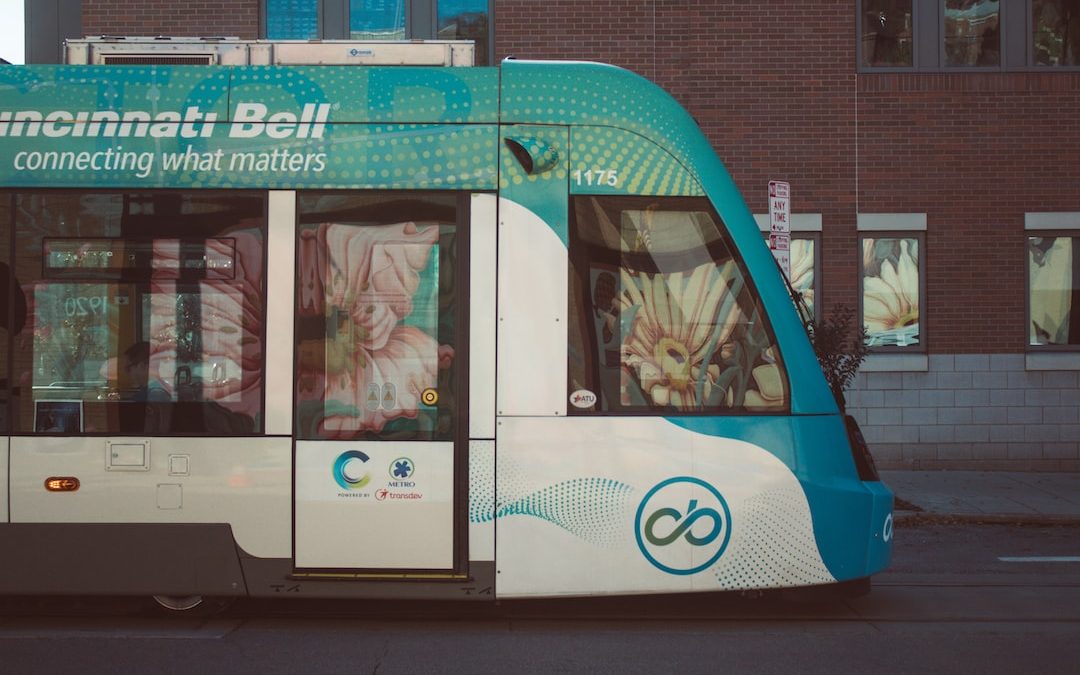 a public transit bus on a city street