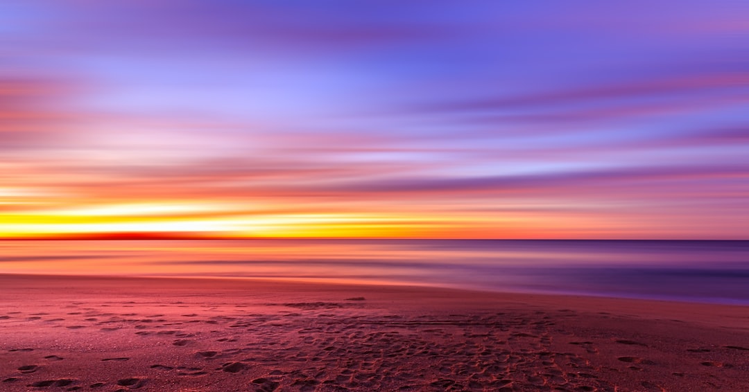 view of seashore sunset