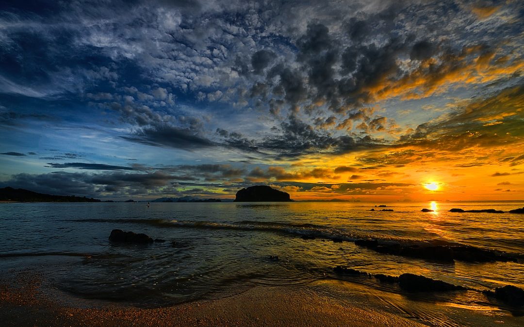 sunset under beach