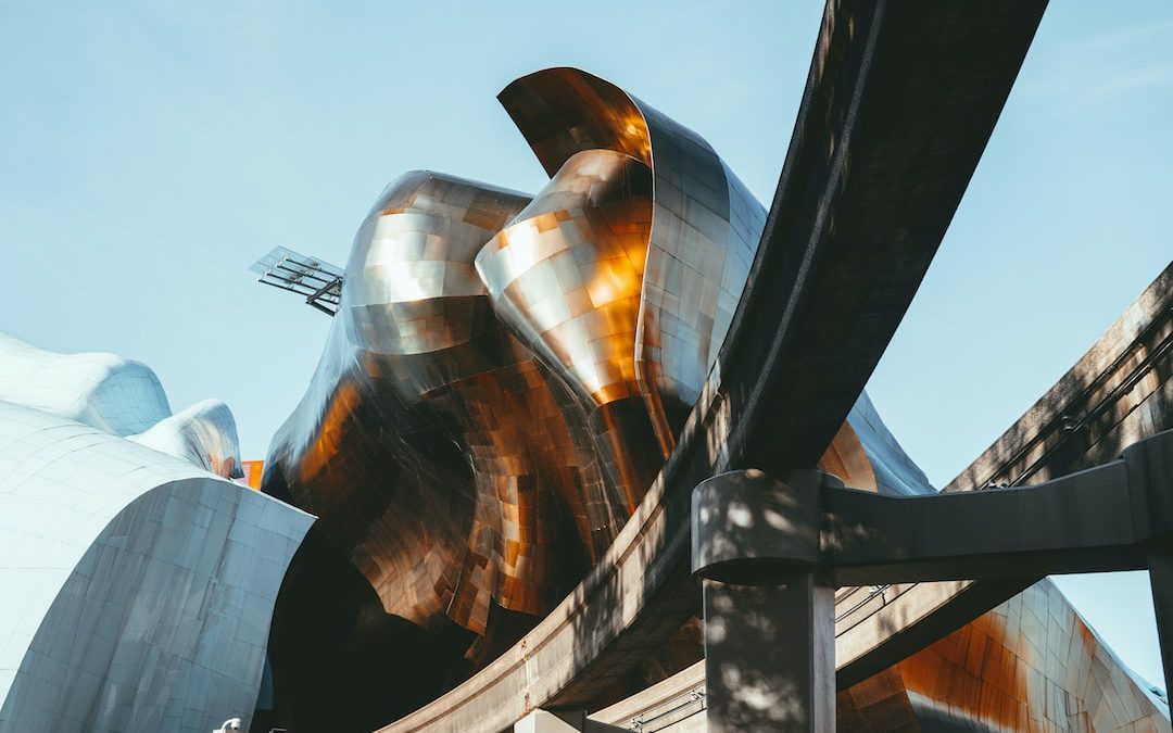a close up of a metal sculpture on a sunny day