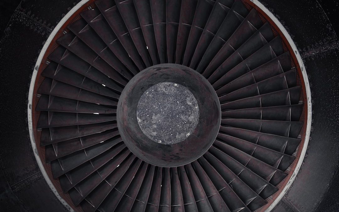 a close up view of a jet engine