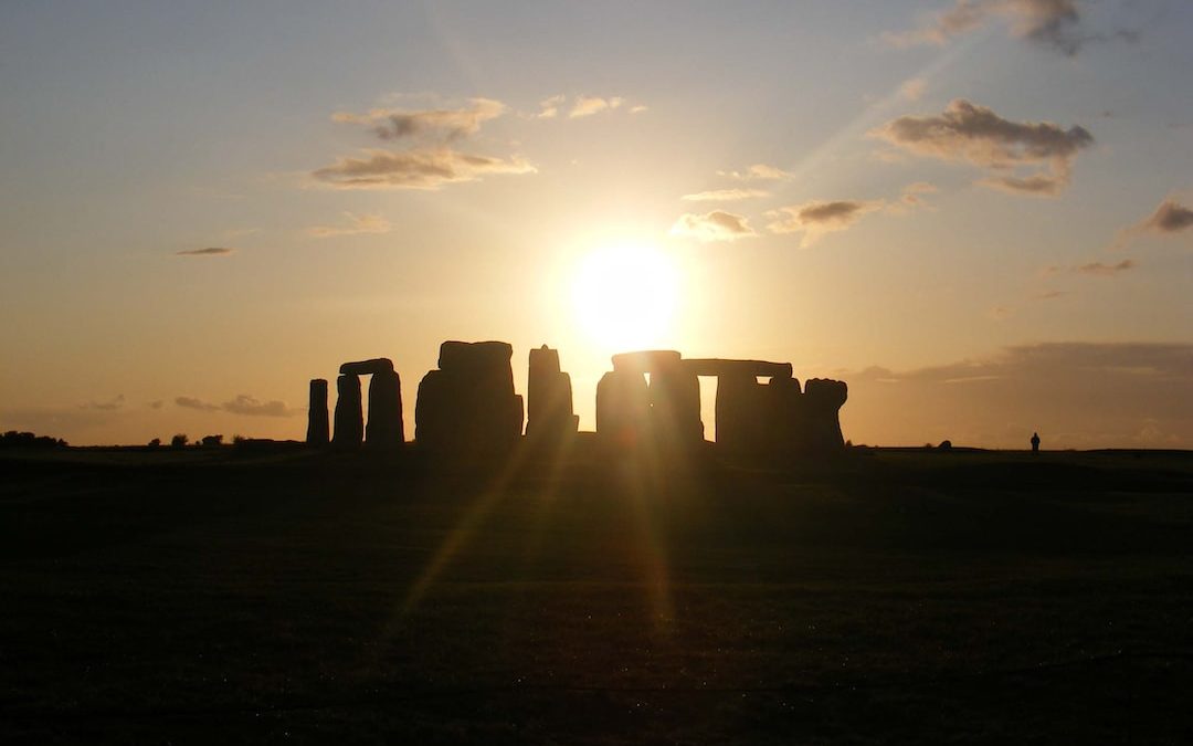 silhouette photography of Stone Hinge during golden hour