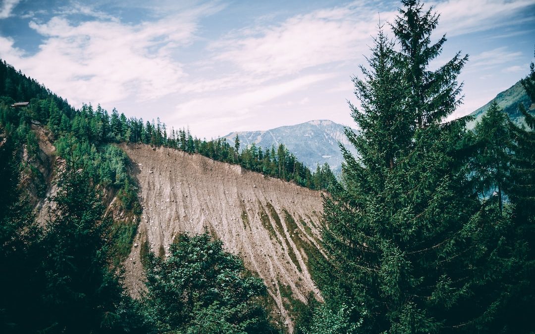 bottom view of brown mountain