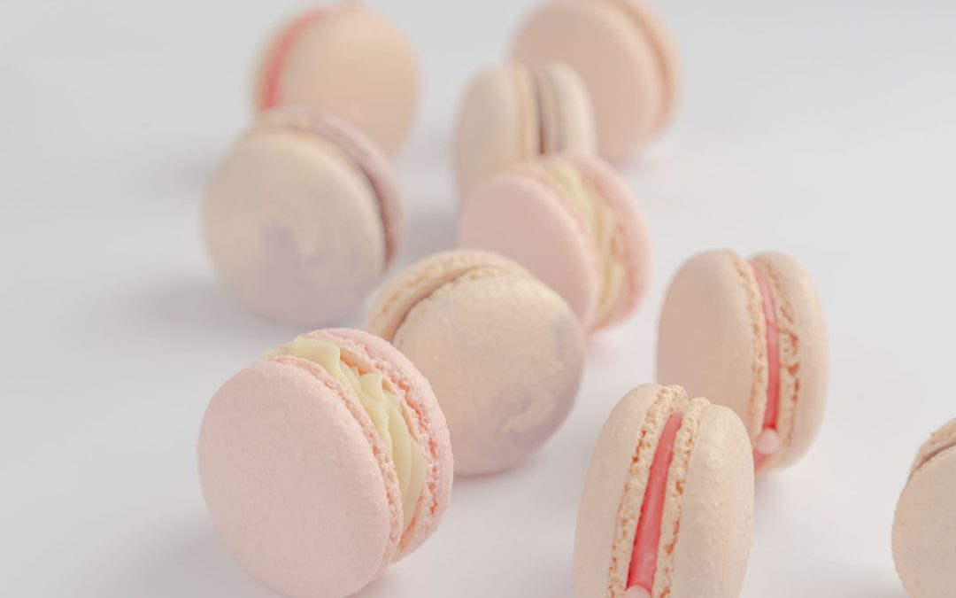 white and pink heart shaped cookies