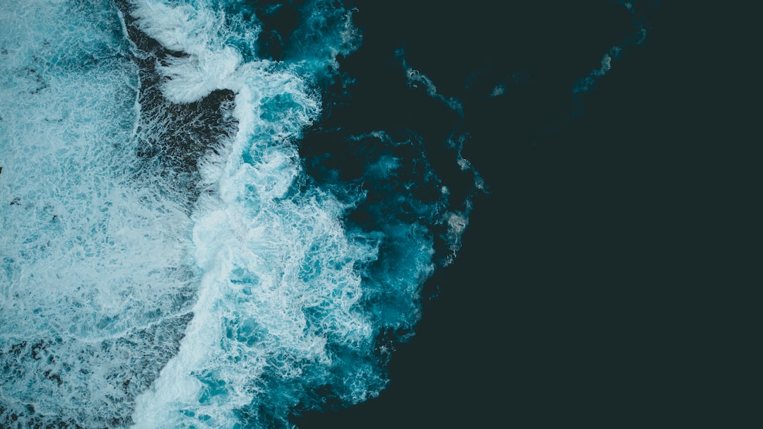 an aerial view of a body of water