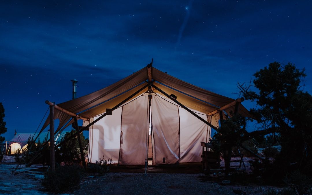 white tent under clear sky during night time