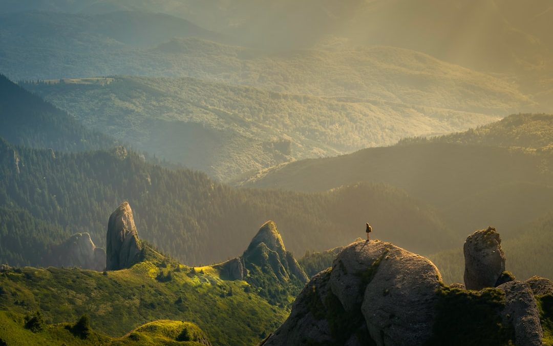 landscape photography of mountain hit by sun rays